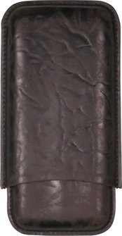 Zigarren Schiebe-Etui Leder schwarz/braun 3er