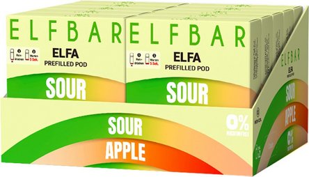 ELFBAR ELFA Pod Sour Apple 0mg/ Nikotin 2er
