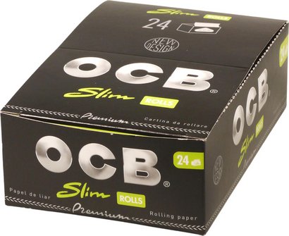 OCB PREMIUM Rolls Slim schwarz 4m x 4,5cm  (je 24 Rollen)