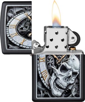ZIPPO schwarz color "Skull Clock" 60004591