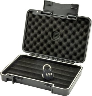 PASSATORE Cigar Case Acryl schwarz  f&uuml;r 5 Zigarren