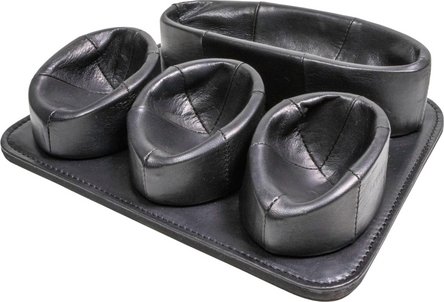 Pfeifenst&auml;nder Pantoffel Leder schwarz 3er mit Ablagefach