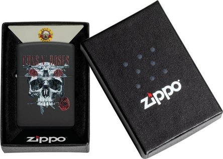 ZIPPO schwarz gelasert Guns N' Roses Skull 60007812