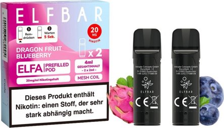 ELFBAR ELFA Pod Dragon Fruit Blueberry 20mg/ml Nikotin 2er