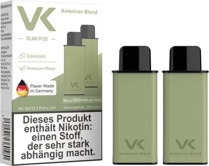 VK Slim Air Pod American Blend 2ml / 20mg Pod 2er