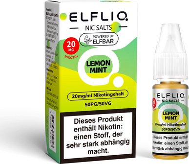 ELFBAR ELFLIQ Lemon Mint 20mg/ml Nic Salt 10ml