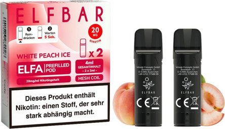 ELFBAR ELFA Pod White Peach Ice 20mg/ml Nikotin 2er