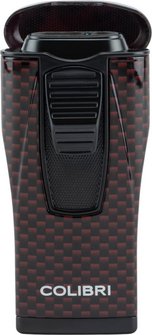 COLIBRI Zigarrenfeuerzeug "Monaco II" Carbondesign rot