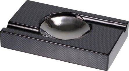 Zigarrenascher Carbon Design hi-gloss, mit 2 Ablagen