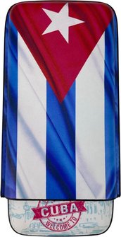 Zigarren Schiebe-Etui Lederoptik Cuba Flagge 3er