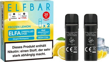 ELFBAR ELFA Pod Frozen Lemon 20mg/ml Nikotin 2er