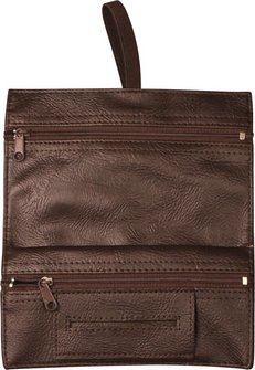 Drehertasche Lederoptik dunkelbraun ca.16.5cm