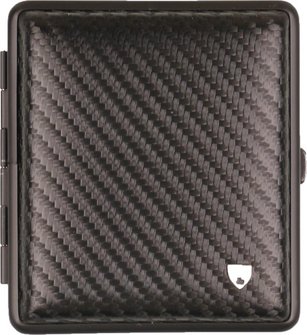 Zigtt.-Etui v. H. Leder Carbonoptik schwarz Rahmen schwarz 1