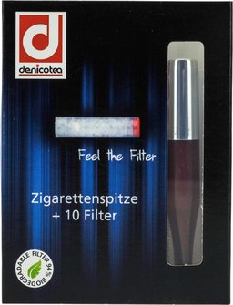 DENICOTEA Zigarettenspitze Standard silber/braun