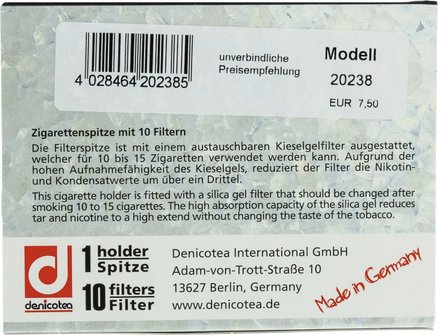 DENICOTEA Zigarettenspitze Standard silber/braun