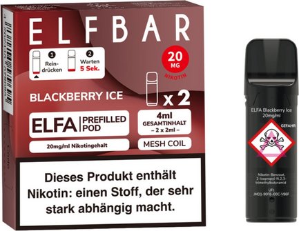 ELFBAR ELFA Pod Blackberry Ice 20mg/ml Nikotin 2er