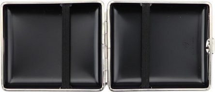 Zigtt.-Etui v.H.  Soft-Leder rot, Rahmen nickel 18er