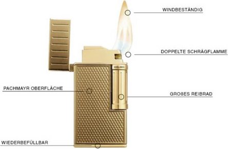 COLIBRI Feuerzeug Julius II gold   FZG. UNBEF&Uuml;LLT