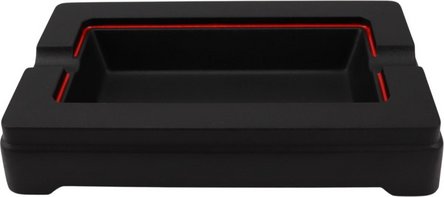 PASSATORE Zigarrenascher Aluminium schwarz, Innenrand rot