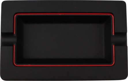 PASSATORE Zigarrenascher Aluminium schwarz, Innenrand rot