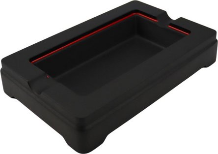 PASSATORE Zigarrenascher Aluminium schwarz, Innenrand rot