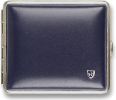 Zigtt.-Etui v.H.  Soft-Leder nachtblau Rahmen nickel 18er