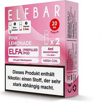 ELFBAR ELFA Pod Pink Lemonade 20mg/ml Nikotin 2er