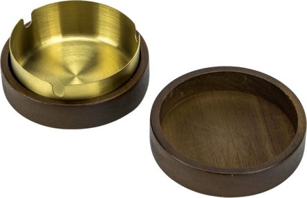 Ascher Messing/Holz mit drei Ablagefl&auml;chen &Oslash; 8/9cm