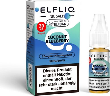 ELFBAR ELFLIQ Coconut Blueberry 20mg/ml Nic Salt 10ml