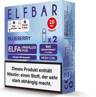 ELFBAR ELFA Pod Blueberry 20mg/ml Nikotin 2er