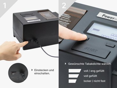 Powermatic-V+ elektr.Zig.-Stopfger&auml;t, integriertem Grinder