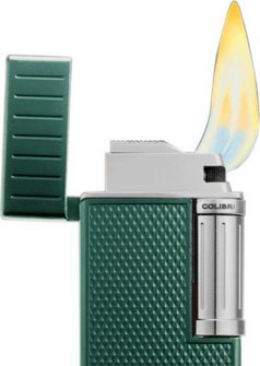 COLIBRI Feuerzeug Julius II gr&uuml;n/chrom UNBEF&Uuml;LLT