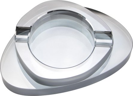 Zigarrenascher Kristallglas  oval 2 Ablagen