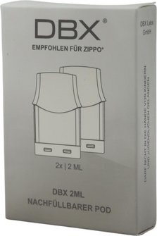 DBX Pods empfohlen f&uuml;r Zippo f&uuml;r2ml Liquid, 1 Ohm, 2er Set