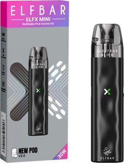 ELFBAR ELFX MINI Pod Kit mit Leerpod  (2ml) 0.8 Ohm schwarz
