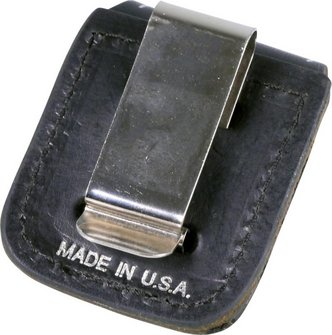 Org.ZIPPO chrome brushed in set w. ZIPPO leather pouch