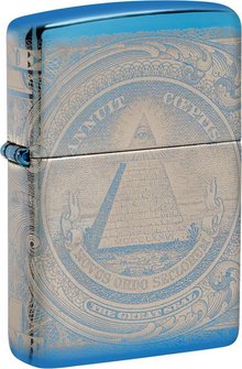 ZIPPO High Polished Blue Photo Image Currency 60007818