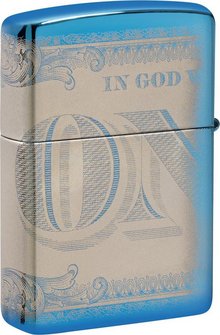 ZIPPO High Polished Blue Photo Image Currency 60007818