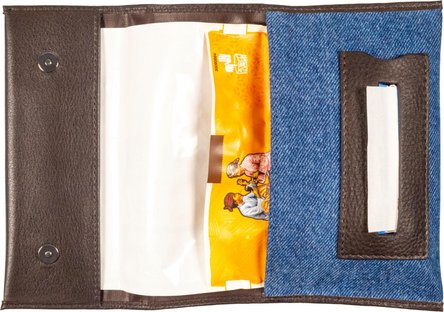 ZIPPO Drehertasche Jeans/Lederoptik Mocca 2007221