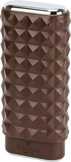 COLIBRI Quasar Cigarren Schiebe-Etui braun/chrom 3er