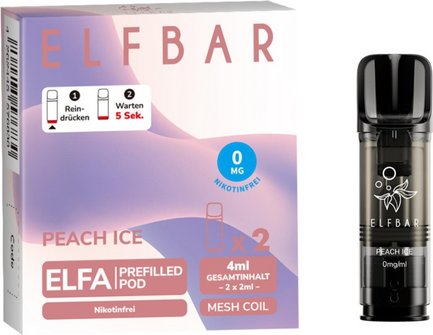 ELFBAR ELFA Pod Peach Ice 0mg Nikotin 2er