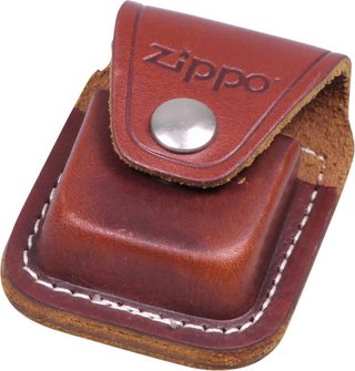 ZIPPO cr.geb. im Set mit ZIPPO Ledertasche braun/Clip