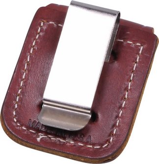 ZIPPO cr.geb. im Set mit ZIPPO Ledertasche braun/Clip