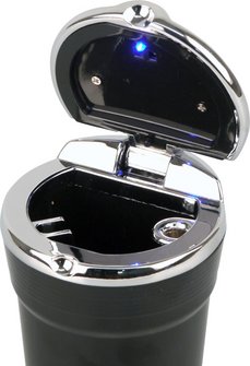 Ascher f&uuml;r Auto-Dosenhalter schwarz mit LED-Leuchte