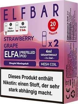 ELFBAR ELFA Pod Strawberry Grape 20mg/ml Nikotin 2er