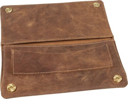 Drehertasche Ziegenleder braun antik 17.5cm