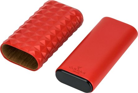 COLIBRI Quasar Cigarren Schiebe-Etui rot/schwarz 3er