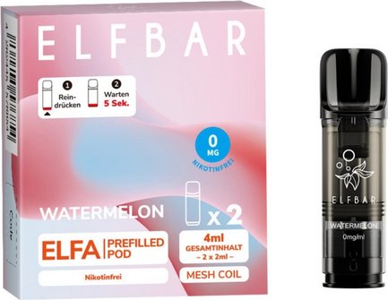 ELFBAR ELFA Pod Watermelon 0mg Nikotin 2er