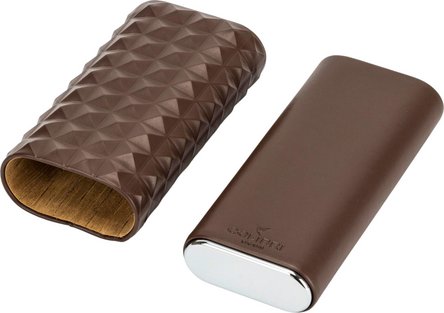 COLIBRI Quasar Cigarren Schiebe-Etui schwarz/chrom 3er