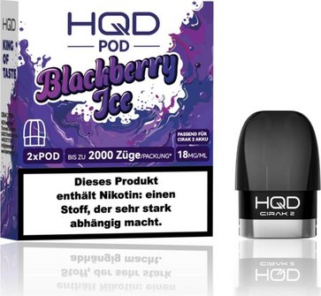 HQD CIRAK 2 Blackberry Ice Pod 2ml, 18mg/ml Nikotin 2er